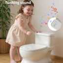 Realistic Potty Training Toilet - Flushing Sounds, Wipes Storage, Disposable Liners, Easy to Clean for Toddler Boys and Girls, White