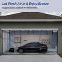 HBlife Garage Screen Doors for 1 Car Garage,10x9FT Fiberglass Magnetic Garage Door Screen, Hands Free Retractable Garage Net Screen Door Mesh with 6 Roll Up Starps and 30 Magnets for Patio, Gym, Porch