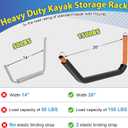 Large Kayak Storage Rack, 26 Inch Wall Mount Canoe Hanger, 2Pack