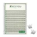 KEYYOU Natural Lash Clusters Wispy Eyelash Clusters 144 pcs Cluster Eyelash Extensions D Curl Individual Lashes 10-12MIX Mix Length Light and Natural Lashes Look with Thin Lash Band(N05-D-10-12MIX)