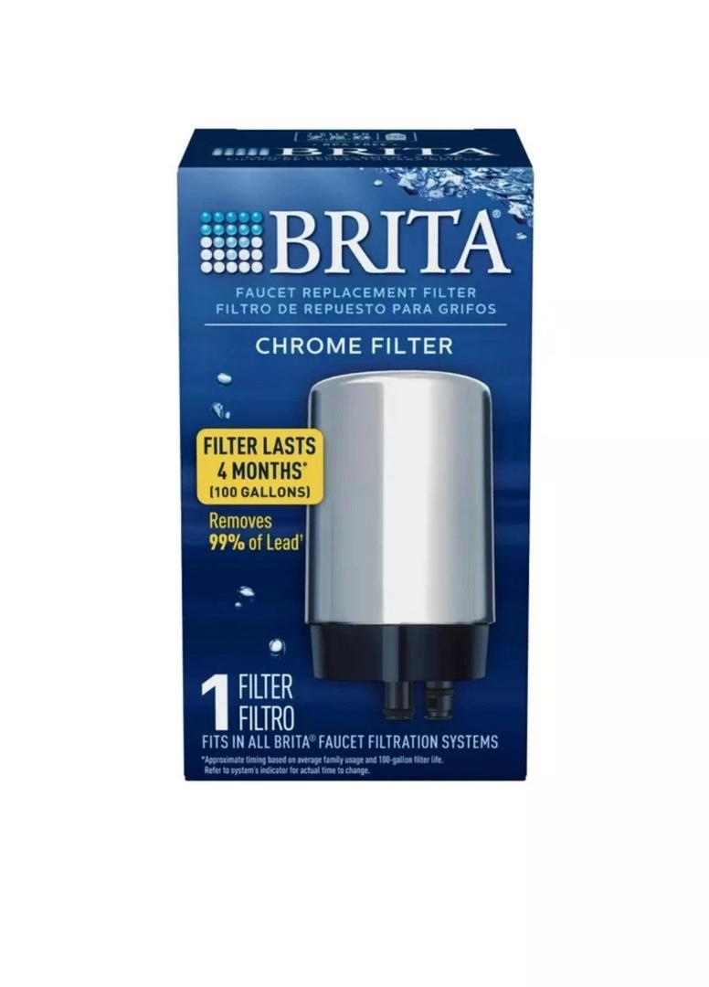 Brita On Tap Water Filtration System Replacement Filters For Faucets - Chrome - 2 Count