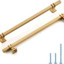HOME EDIT 10 Pack 10 inch Gold Cabinet Handles Square Zinc-Alloy Pulls for Kitchen Dresser Closet and Bathroom Cabinets Hardware