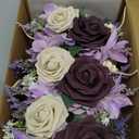 Ling's moment Light Purple Flowers Mini Bridesmaid Bouquets Set of 6 Pre-Made Lilac Small Floral Wedding Centerpieces (Lavender)