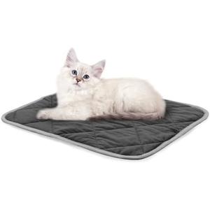 NWK Self Warming Thermal Pet Mat for Dogs and Cats, Body Heat Reflecting Cat Bed Mat, Washable, for Sofa & Crate & Kennel & Car Seat (Obsidian Black, Small (20'' X 16'' X 0.4''))