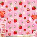 Tiamon 2 Pack Strawberry Party Decorations 3.3 x 6.6 Ft Foil Fringe Curtains Berry First Birthday Backdrop Tinsel Streamers Photo Booth for Sweet Berry Shortcake Baby Shower Birthday Party Supplies