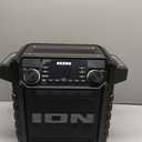 ION Tailgater Classic Outdoor Portable Bluetooth Speaker with Rechargeable Battery, FM Radio, USB Port, IPX5 Water-Resistant, 6.5" Woofer, App, Black