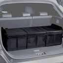 NINEDUCK Car Trunk Organizer with Lid - Heavy-Duty Extra Large Premium Black Oxford Cargo Storage, Adjustable & Collapsible for SUV, Van, Truck, Sedan, Jeep