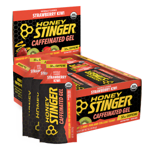 Honey Stinger Strawberry Kiwi Energy Gel, Caffeinated & Gluten Free with Organic Honey, for Exercise, Running and Performance, Sports Nutrition for Home & Gym, Pre and Mid Workout, 24 Pack, BB Date Not Found