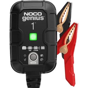 NOCO GENIUS1, 1A Smart Car Battery Charger, 6V and 12V Automotive Charger, Battery Maintainer, Trickle Charger, Float Charger and Desulfator for Motorcycle, ATV, Lithium and Deep Cycle Batteries