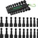 SWANLAKE 20PCS Power Nut Driver Set for Impact Drill, 1/4 Hex Head Drill Bit Set SAE and Metric