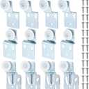 Blulu 12 Pcs Sliding Closet Door Roller Kit Wardrobe Door Rollers Replacement for Top Hung Bypass, 3/4" Wheel with 1/2" and 3/8" Offset, 7/8" Wheel with 1/2" Offset