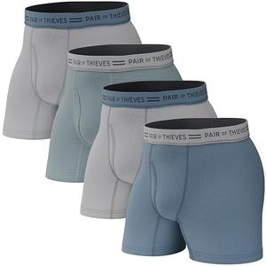 Pair of Thieves Men's Underwear Boxer Briefs - Soft Cotton Boxer Briefs for Men Pack - 4 Pack Tagless Men's Underwear, L