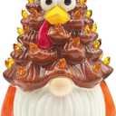 Thanksgiving Decorations, Thanksgiving Gnomes Ceramic Tree Decor, Ceramic Turkey Gnome Tree Decor, Turkey Decorations Indoor (8.4x4.3 inch)