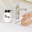 2 x LEETOYI Farmhouse Ceramic Soap and Lotion Dispenser Set with Pump 14oz for Bathroom (White)