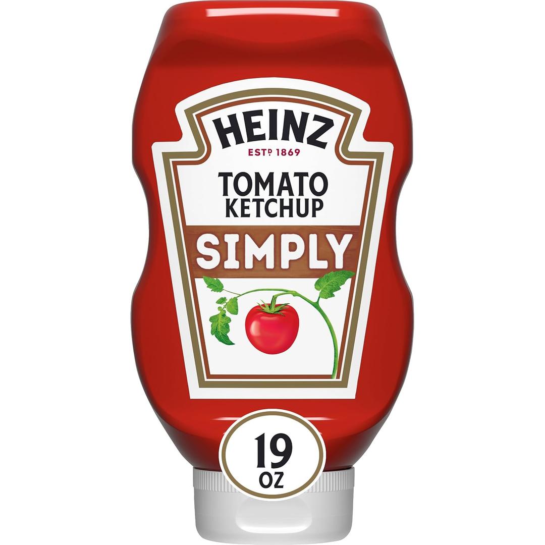 Heinz Simply Tomato Ketchup with No Artificial Sweeteners, 19 oz Bottle (EXP 04/08/26)