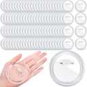 Yilloog 100 Pcs 3 Inch Clear Button Pins for Crafts DIY Photo Acrylic Blank Pins Bulk for Picture Make Your Own Buttons Badge Maker DIY Crafts Supplies