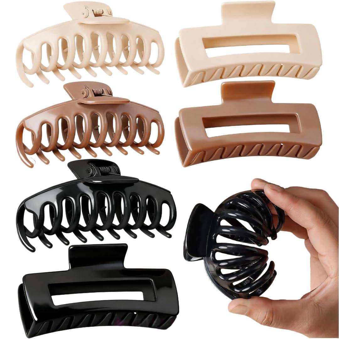 Cloud Claw Clips,Hair Claw Clip for Women Soft Silicone Hair Clip Strong Hold No-Slip Grip Hair Clips for Thick Fine Hair 6 Pcs