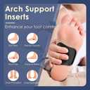 2 x SQHT Arch Support Inserts for Flat Feet & Plantar Fasciitis, Gel Arch Cushions for Foot Pain & Pressure Relief, Non-Slip Adhesive Pads for Women and Men, 2 Height Options (Black, High)