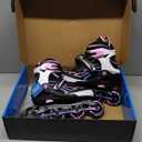 2PM SPORTS Vinal Girls Adjustable Flashing Inline Skates, All Wheels Light Up, Fun Illuminating Skates for Kids Men Adult Women and Boys (Medium - Big Kid (1-4 US), Purple & Pink)
