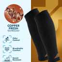 Doctor's Select 2 Pairs Copper Calf Compression Sleeve - Leg Compression Sleeves for Women & Men, Shin Splint Relief