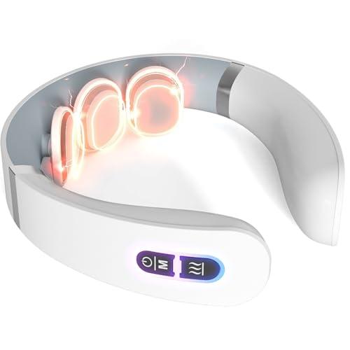 Auxoliev Neck Massager with Heat, Cordless Cervical Massage Device, 9 Modes and 50 Intensity, Massage with Adjustable Timers