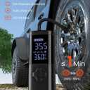 TEMOLA Tire Inflator Portable Air Compressor, 150PSI Rechargeable 2500mAh*2 Battery Tire Inflator, Mini Air Pump Auto Shut Off, Tire Pump with LED Light for Car Motorcycle Bicycle