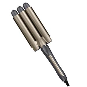 Infiniti PRO CONAIR Triple Barrel Waver Curling Iron, 3-Barrel Hair Waver to Create Long-Lasting Beachy Waves, for use on Medium to Long Hair, Dual Voltage, Gray (1-inch)