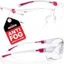 NoCry Clear Safety Glasses for Women with Adjustable Frames Anti Fog Safety Glasses with 100% UV Protection & Scratch Resistance, ANSI Z87.1 Rated Perfect Safety Goggles for Women, Nursing Goggles