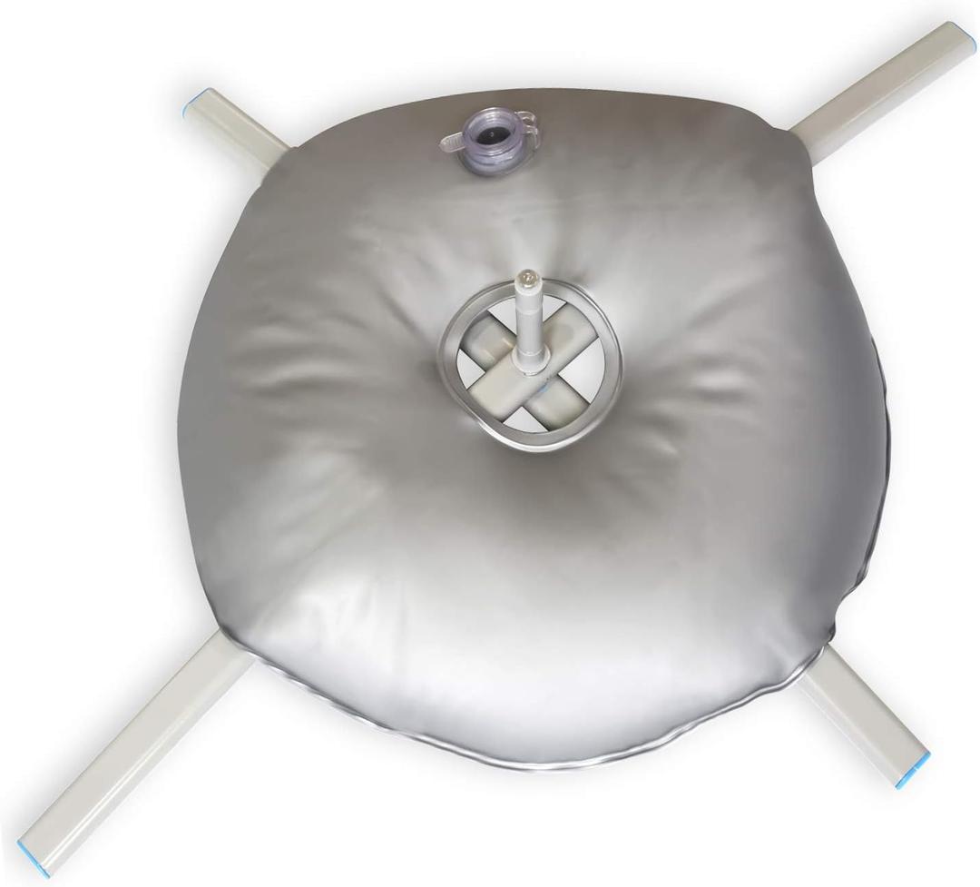 Anley Foldable Ground Base with Water Bag - Fits Flutter Feather Banner Flag Pole  - Stainless Steel Stand with Round Weight Bag for Outdoor Business - Base Only