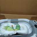 BUNWAG Baby Bathtub, Collapsible Newborn Bathtub for Infant to Toddler with Soft Cushion and Thermometer,Portable Travel Newborn Tub with No-Slip Feet, Baby Shower Gifts, 0-12 Months Baby Bath, Grey