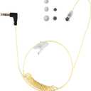 Tubeless Covert Security FBI Police 3.5mm /1 Pin Listen Only Earpiece Headset for Remote Speaker Mic Motorola Kenwood Two Way Radio (22" Cable Yellow)