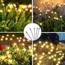 Upgraded Solar Swaying Light 8 LEDs Solar Garden Lights Outdoor Waterproof Swaying Solar Garden Lights Firefly Lights for Garden Yard Patio Pathway Decoration Warm White (4pcs)