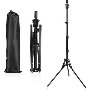 Mannequin Head Stand, Adjustable Wig Stand, Reinforced Metal Mannequin Head Stand for Cosmetology Hairdressing Training (BLACK)