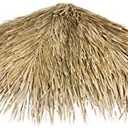FOREVER BAMBOO Mexican Palm Thatch Umbrella Cover Palapa Thatch Roofing Tiki Hut Umbrella Skirt 9ft D, Natural Gold Dried Leaves