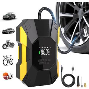 Tire Inflator Portable Air Compressor,150PSI Cordless Air Pump for Car Tires with Rechargeable Battery & Digital Pressure Gauge, 5X Faster Portable Tire Inflator for Cars, Motorcycles, Bikes, Balls (Large)