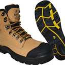 WOLF Work Boot | 100% Waterproof Genuine Leather | Oil, Impact, Compression & Puncture Resistant | Electrical Hazards | Non-Slip Sole | Padded Collar | Construction | Industrial PPE (6, Tan Composite Toe)