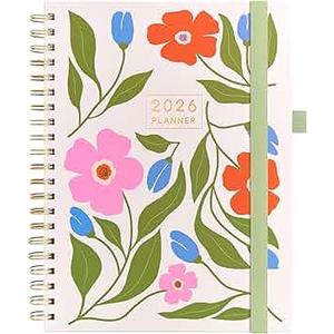 And Per Se 2026 Planner with Pattern, A4 Size-Daily, Weekly & 18-Monthly Planner, Daily Schedule, Monthly Tabs, 100 GSM Thick Paper(Botanical Floral)