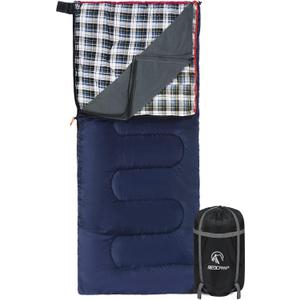 REDCAMP Cotton Flannel Sleeping Bag for Camping Backpacking, Adults Cold Weather Envelope Sleeping Bags with 2 lbs Filling