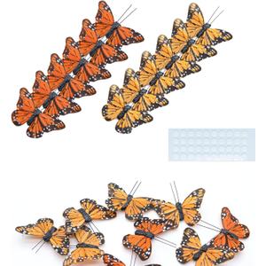 24pcs Monarch Butterflies Monarch Butterfly Decorations Kit with Magnet for Dia de Los Muertos Decorations Halloween Decorative Butterflies-2.25 inch KP06M