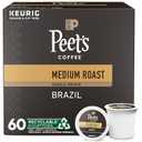 Peet's Coffee, Medium Roast Keurig K-Cup Pods - Single Origin Brazil 60 Count (6 Boxes of 10 K-Cup Pods) (EXP 09/10/26)
