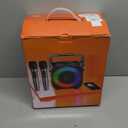 Karaoke Machine, Portable Bluetooth Speaker with 2 Wireless Microphones for Adults & Kids with Lights, Karaoke Microphone with PA System Supports USB/TF/FM/AUX for Home Party Home System Packages (Black)