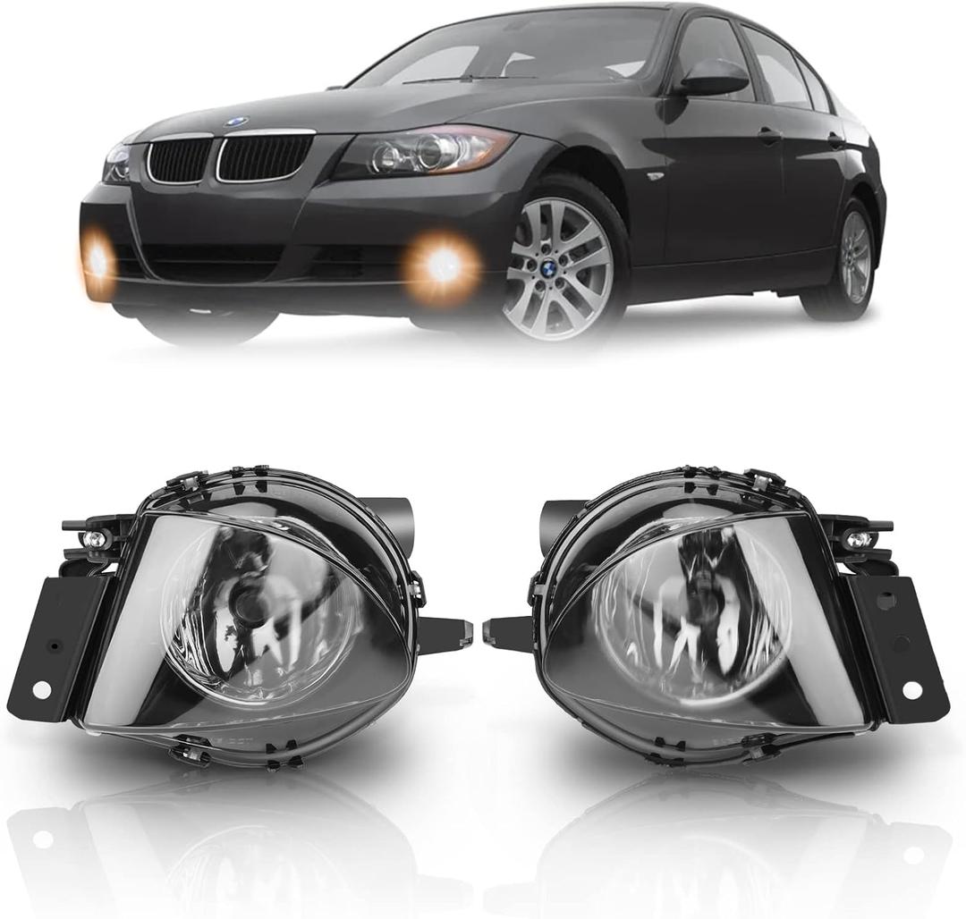 Fog Lights Lamps for BMW 3 Series (323i 325i 325xi 328i xdrive 330xi 335d 335i 328xi 335xi 330i Sedan E90 / Wagon E91), (w/o Sport Package) 2006 2007 2008 2009, 1 Pair (Smoke)