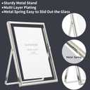 Silver Floating Frame 5x7" Set of 2 for picture 3.5x5'', 4x6'', Beautiful Metal rounded Edge Frames Adjustable Tabletop/Shelf Photo Frame, Classy Gift Choice for Wedding, Christmas,Birthady, Home or Office Decor