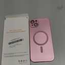 Magnetic for iPhone 14 Plus Case [Compatible with MagSafe][Built-in Camera Lens Protector] Slim Soft Silicone Bumper Shockproof Metallic Luster Phone Case (Rose Gold)