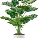 Der Rose 28" Tall Fake Plants Large Artificial Monstera Faux Potted Plants Indoor with White Pot for Home Office Living Room Decor