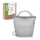 Haakaa Silicone Travel Microwave Steamer & Steriliser Bag, 30oz/900ml Reusable Silicone Steaming Bags for Baby Small Items, Pacifiers, Teethers or Baby Cups, Great for Home and On-The-Go, Grey/1PC