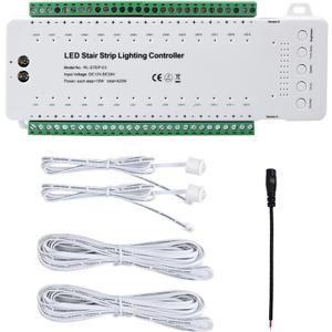 28 Channel 9 Modes LED Motion Sensor Stair Light Controller Automatic Stairway LED Controller Stair LED Light Motion Sensor Speed Brightness Adjustable (28 Channels)