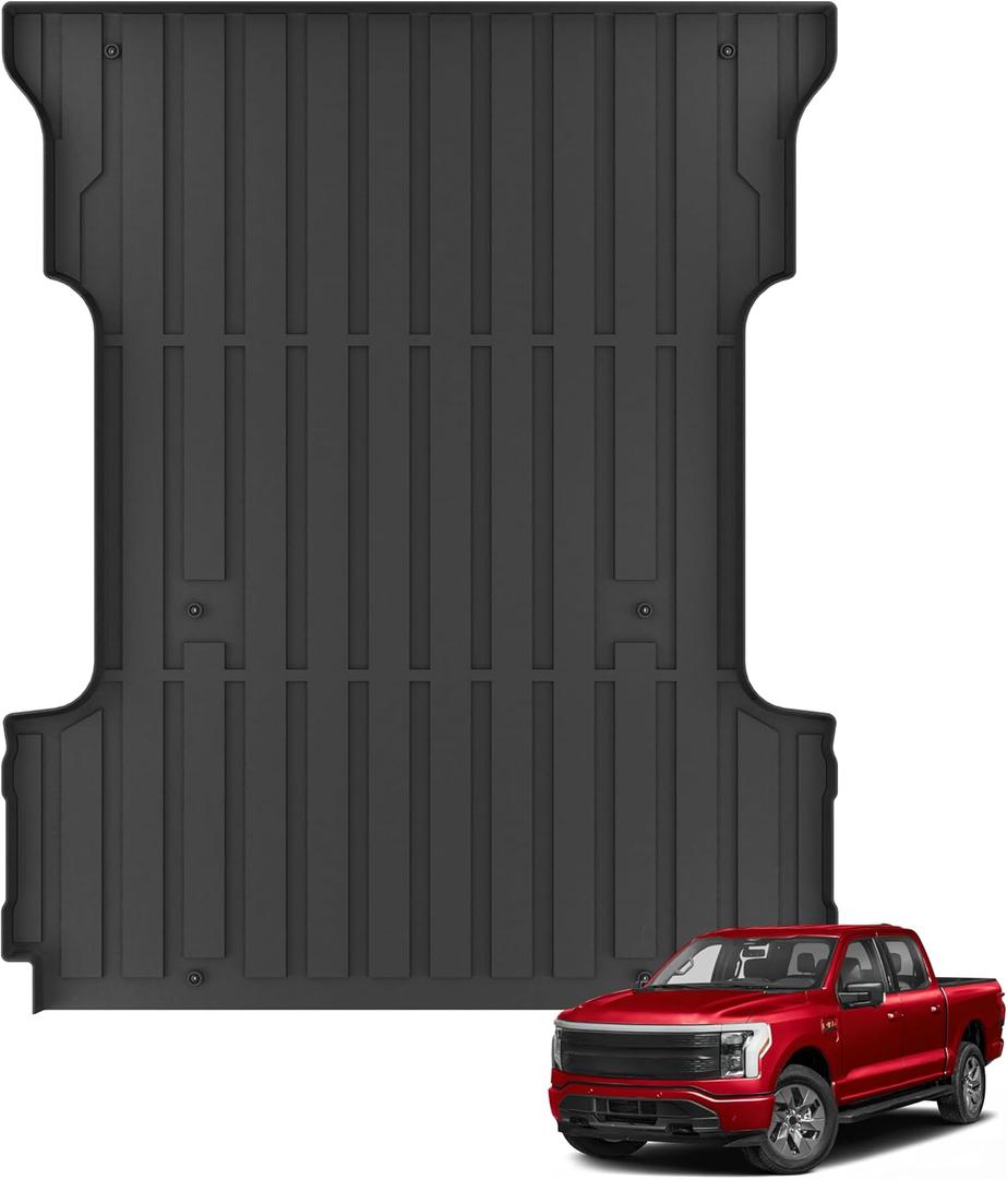 KARPAL 6.5FT Truck Bed Mat for Ford F150 & Lightning Standard Bed 2015-2025 (Not Fit 5.5FT Short Bed & 8FT Long Bed), TPE All Weather Truck Bed Liner Cargo Trunk Accessories for Ford F150