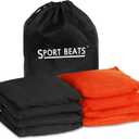 SPORT BEATS Cornhole Bags Set of 8 - Regulation Size & Weight Bean Bags, Heavy Duty Double-Stitched Canvas for Tailgating, Outdoor Backyard Game Accessories with Carry Tote
