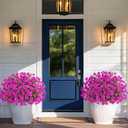 Yastouay Artificial Flowers for Outdoors, 14 Bundles Fake Outdoor Flowers, UV Resistant Artificial Plants & Flowers for Decoration, Fuchsia Realistic Morning Glory for Outdoor Porch Garden Decoration